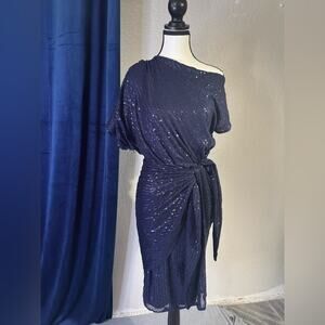 Grace Karin Blue Sequin One Shoulder Dress NWT | Size M